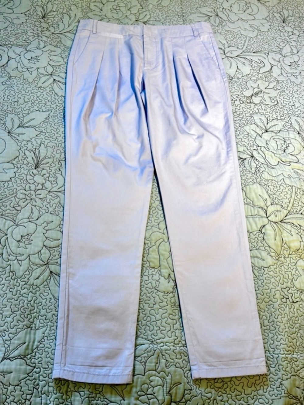 ZARA Basic Pleated High Waist Lavender Crop Ankle Trousers Size S💛 - Picture 9 of 9